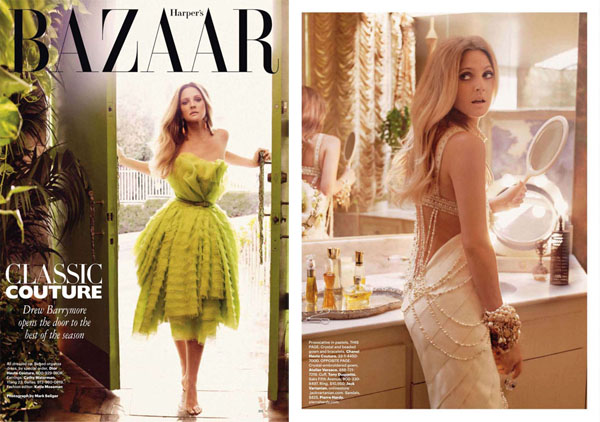 ���������� ��� �������� Drew Barrymore � Harper's Bazaar US 