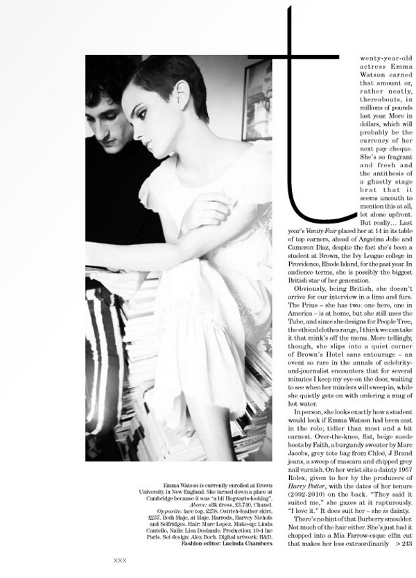Эмма Уотсон в Vogue UK Эмма Уотсон в Vogue UK